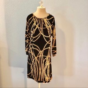 Chain print dress by Lacey Parker